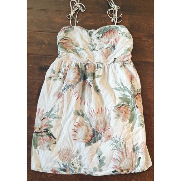 Express Women’s Dress L Floral Print Summer Sundress Sleeveless Smocked Back - Picture 3 of 10